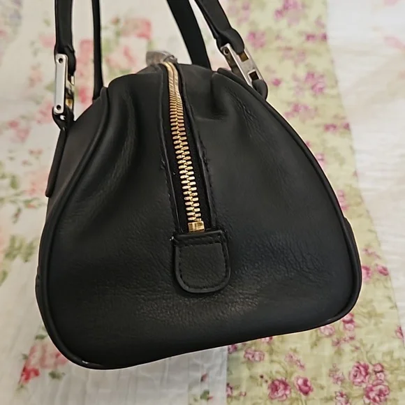 MCM Refurbished Matte Black Leather Boston Bag - Picture 7 of 11